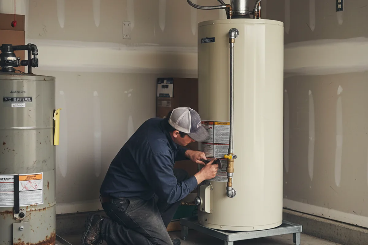 Water heater and shutoff valve replacement in Hartsburg